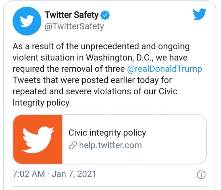Twitter Kunci Akun Presiden AS Donald Trump 12 Jam Karena Retorika yang Menghasut